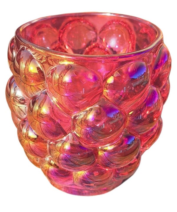 9,5x9cm Holografische theelichthouder Fuchsia