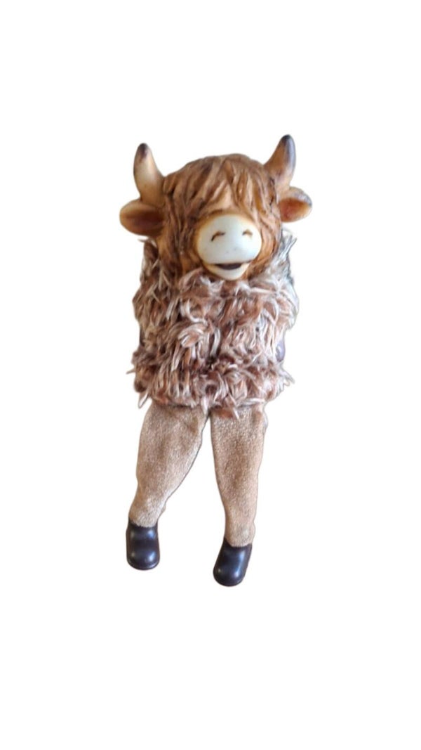 Schotse hooglander met bungelbeentjes