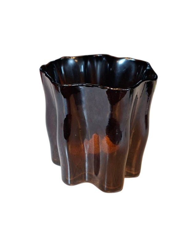 Windlicht bruin glas 10,2x10cm
