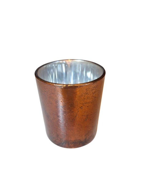 Waxinelicht houders bruin/brons 8x7cm