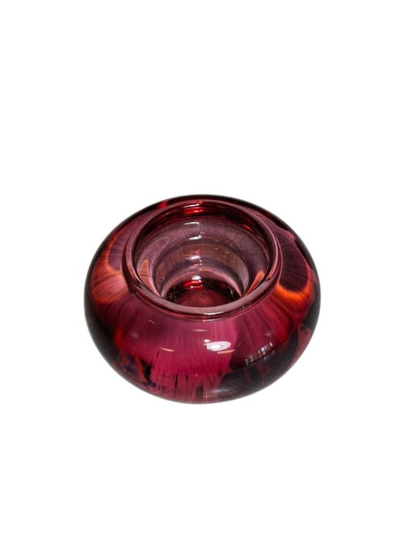 Theelichthouder plus dinerkaars houder in 1 roze 7x3.7cm