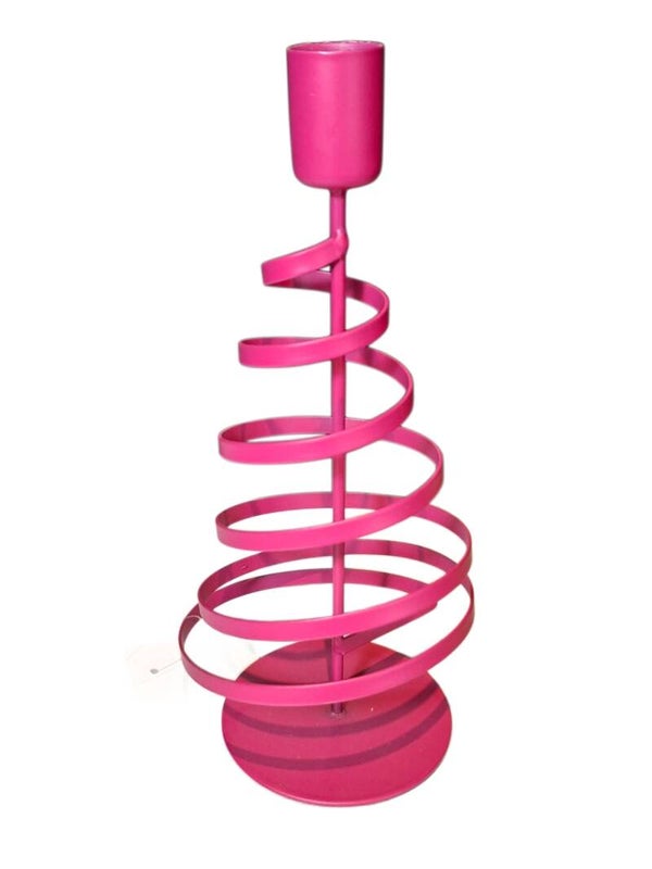 Roze spiraal kerstboom 22.5x10 cm