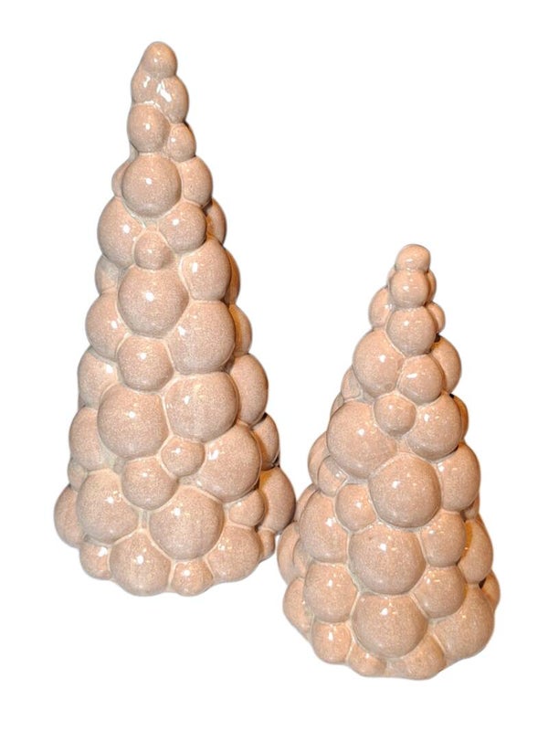 Bollen kerstboom creme groot 24x13cm