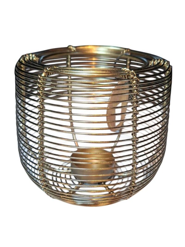 Windlicht draadstaal goud 13x13x11.5