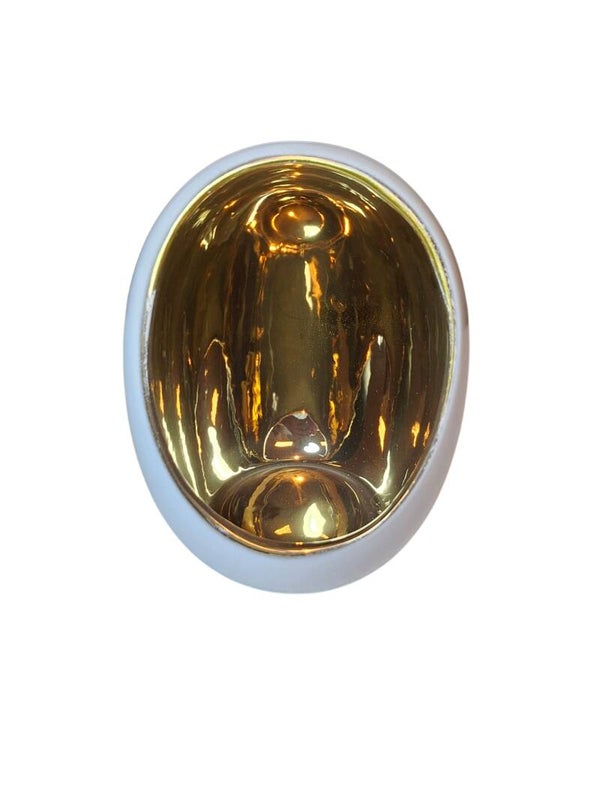 Kaarsenhouder wit goud 16.5x13cm