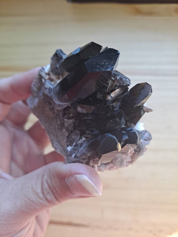 Beautiful Irradiated Smoky Quartz Crystal Cluster