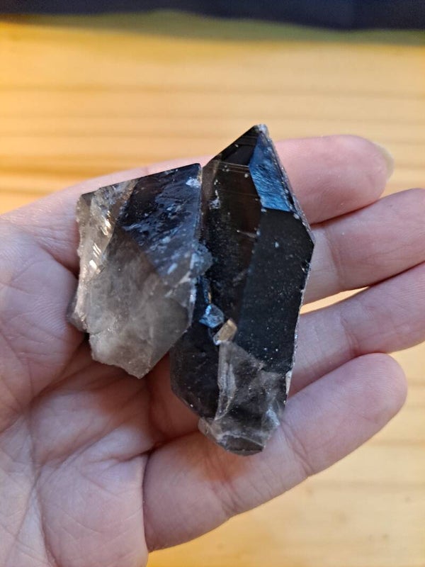 Irradiated Smoky Quartz Crystal Point with Trigger Growth