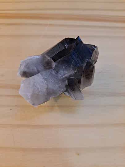 Irradiated Smoky Quartz Crystal Point with Trigger Growths