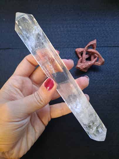 Double-Terminated Clear Quartz Crystal Wand