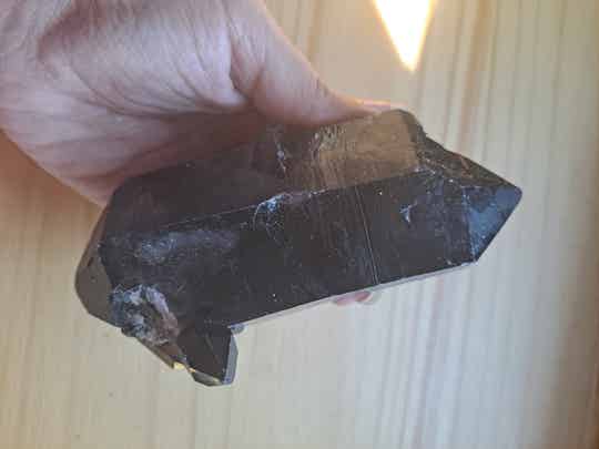 Double-Terminated Irradiated Smoky Quartz Crystal