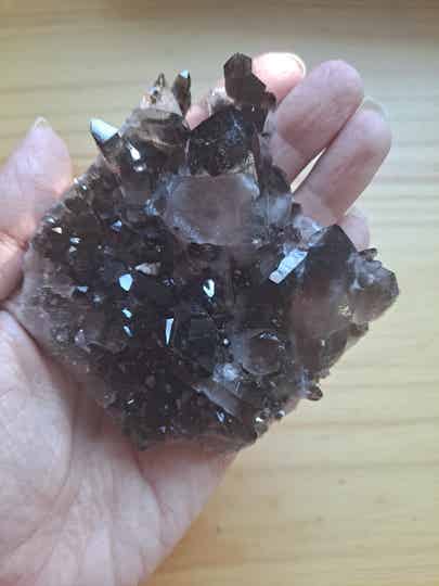 Irradiated Smoky Quartz Crystal Cluster