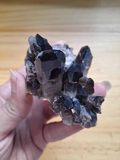 Irradiated Smoky Quartz Crystal Cluster