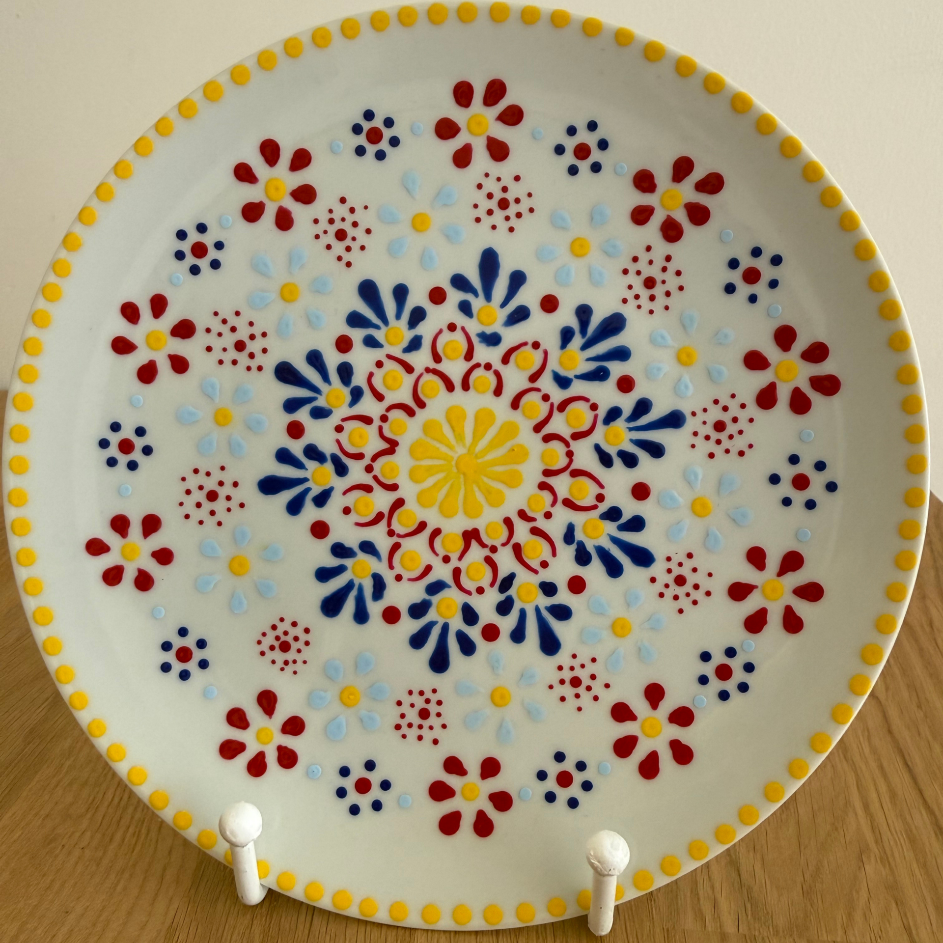 Handgeschilderd bord, diameter 19,2 cm