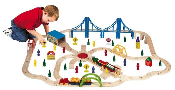 Super houten treinset