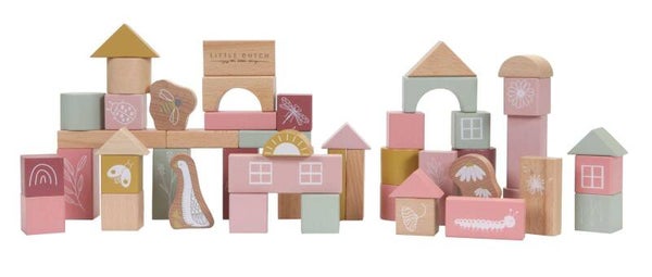Little Dutch Houten Blokken in ton roze