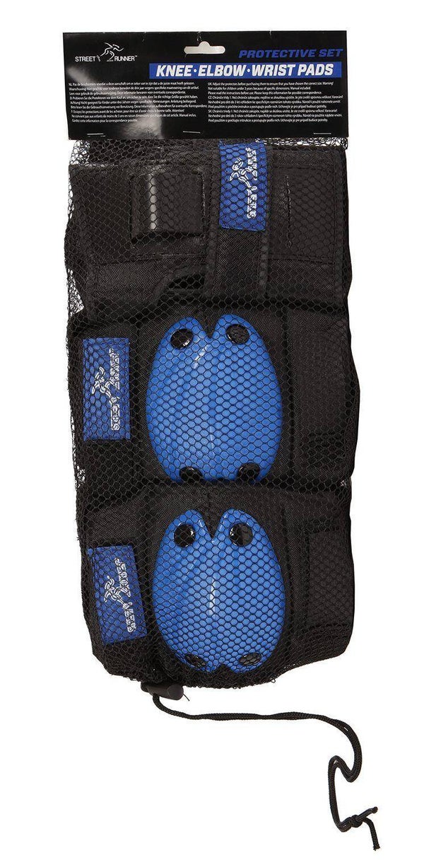 Street Rider 6-delige junior skate beschermset (small) zwart/blauw