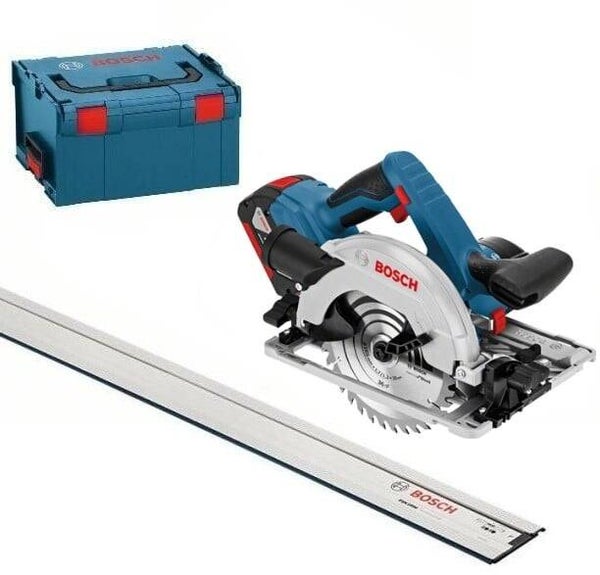 *Bosch Blauw GKS 18V-57 G Professional accu cirkelzaag | 5.0Ah Li-Ion | in L-BOXX | met 1600mm Geleiderail - 06016A2102