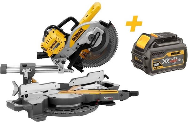 *DeWalt DCS727N | Afkort- en verstekzaagmachine | FlexVolt | 54V | 250 mm | Body | Inclusief DCB546-XJ XR FLEXVOLT 18V-54V 6.0Ah accu