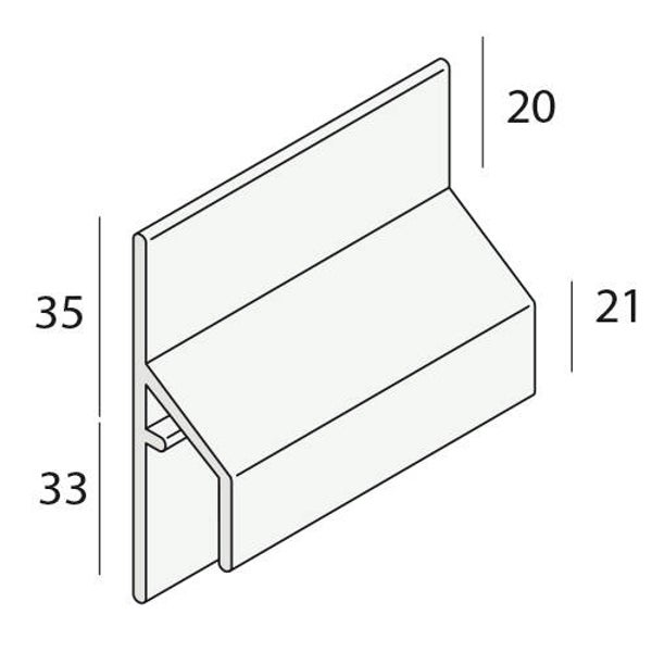 Keralit gevelbekleding: Keralit trimkraal aansluitprofiel