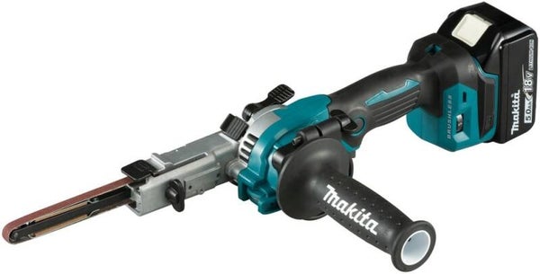 *Makita DBS180RTJ 18 V Stripschuurmachine 9mm 5,0 Ah accu (2 st), snellader, in Mbox