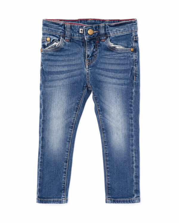 Tweedehands Skinny Jeans Blauw – Maat 98