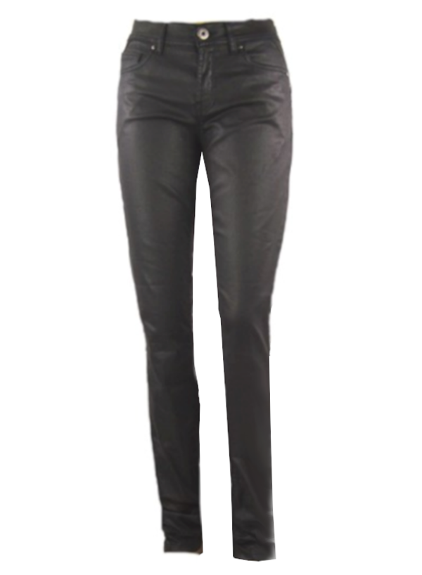 38 leg black leather like quality trousers