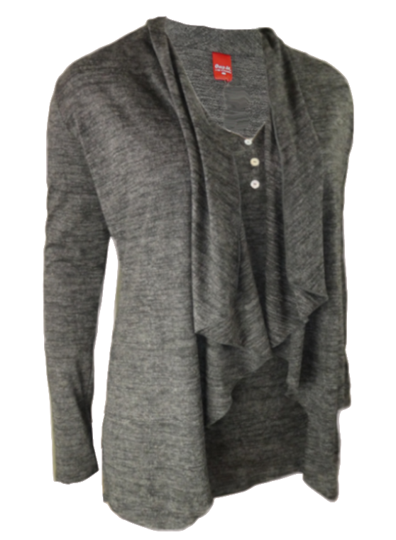 Grå top + cardigan