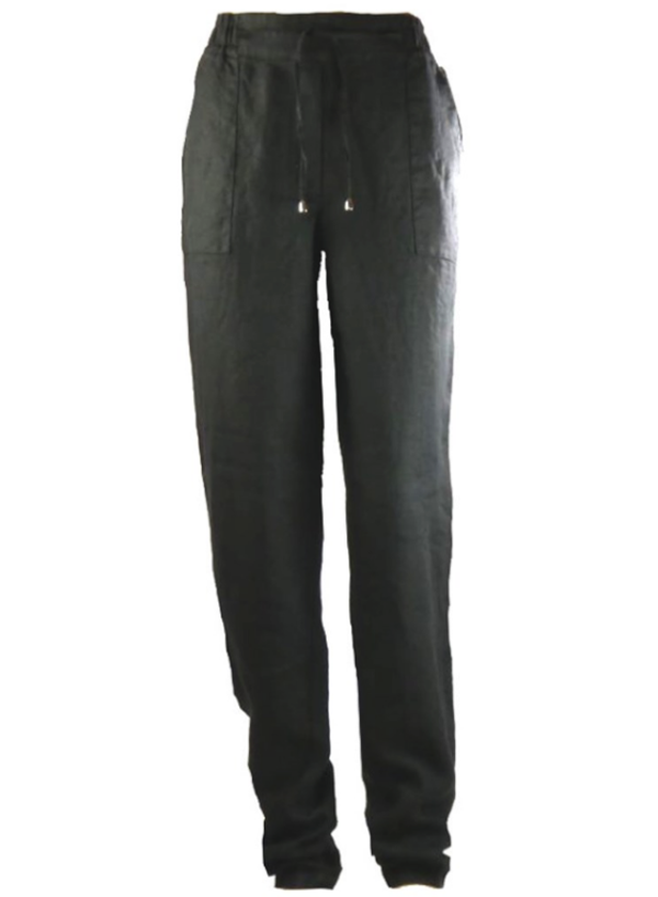 Black linen trousers 38 leg