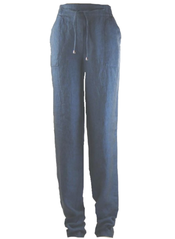 Blue linen trousers