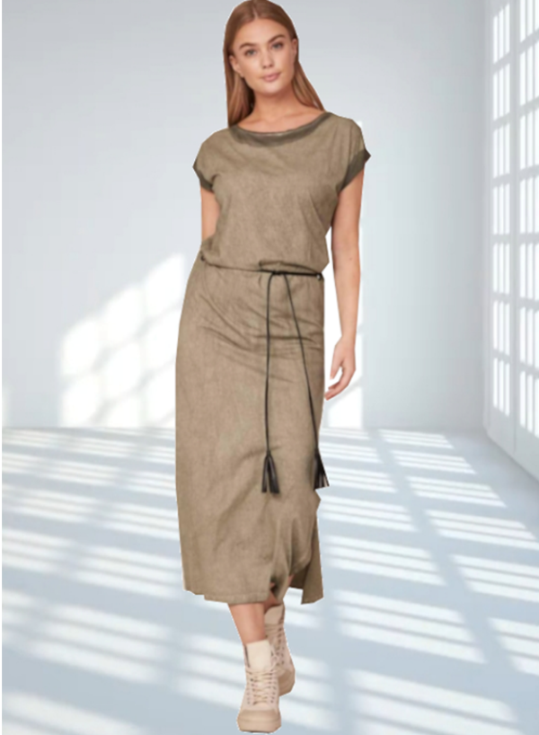 Cotton dress green moss