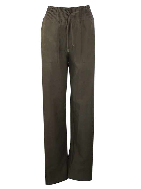 Elasticated brown trousers