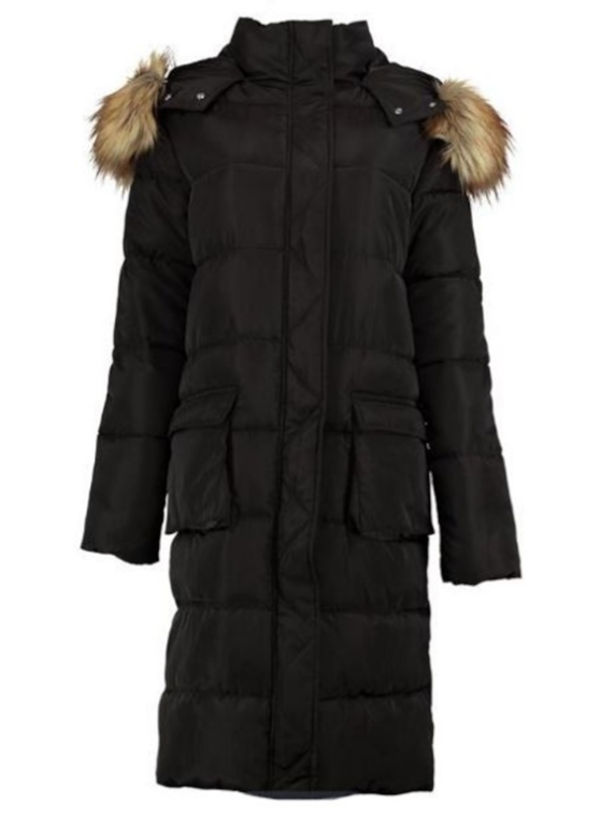 Fur trim quilted parka