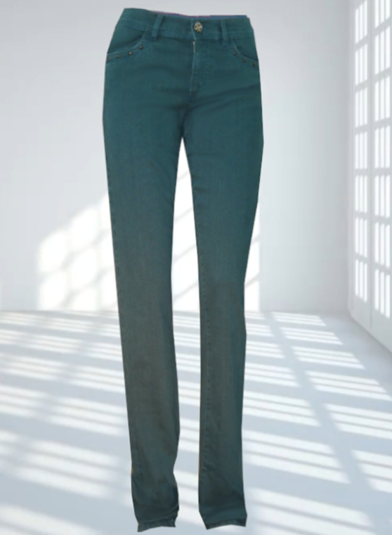 Grönblå jeans med nitar (St 36)