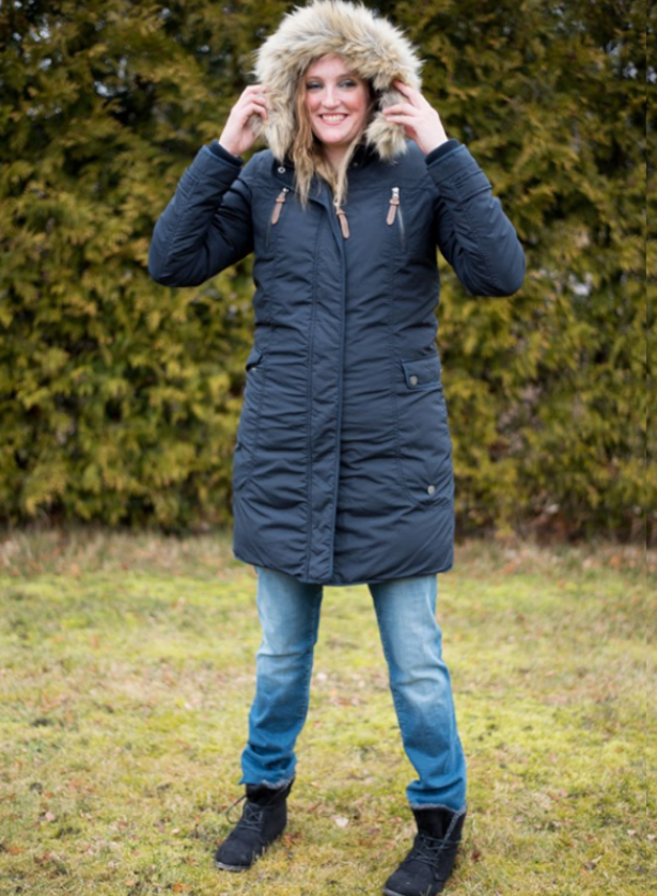 Navy blue parkas