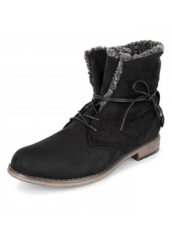 Svarta fodrade stövletter