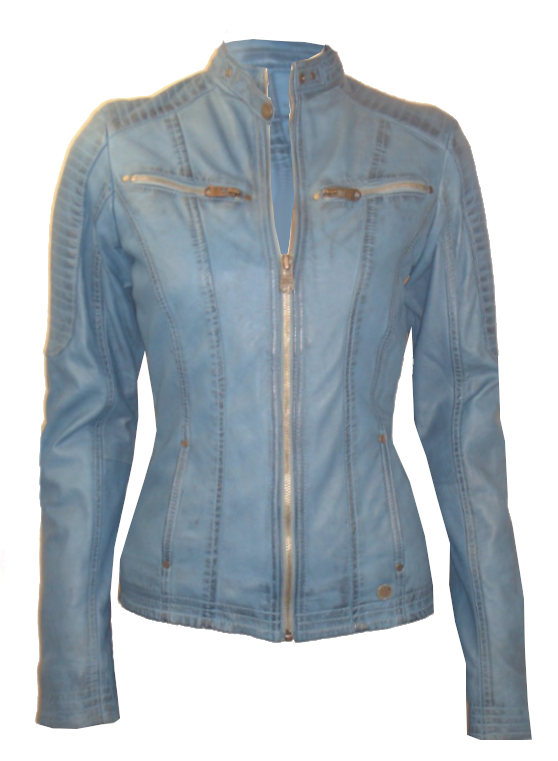 Bikerjacka i petrol-färg