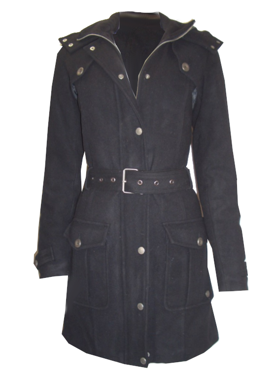 Svart klassisk vinterkappa