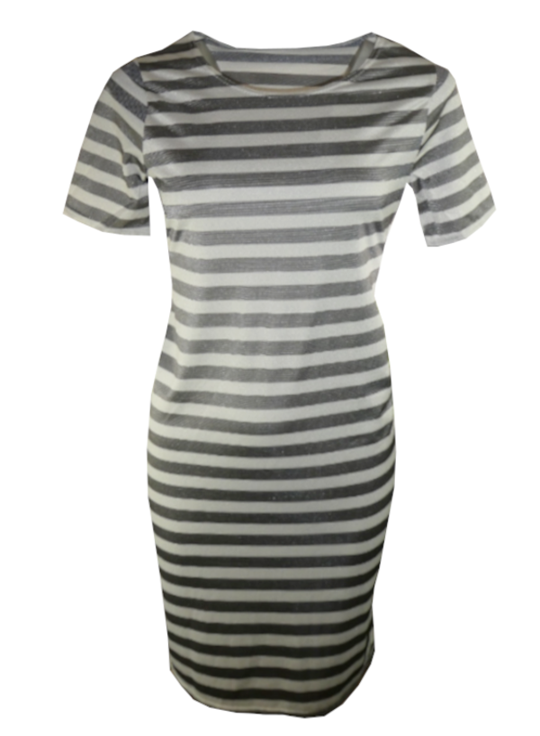 Striped silver dress