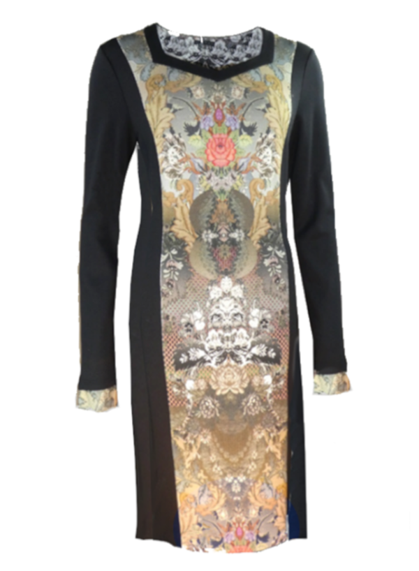 Svart klänning med tryck