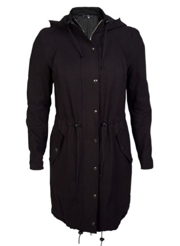 Svart parkas vinterkappa