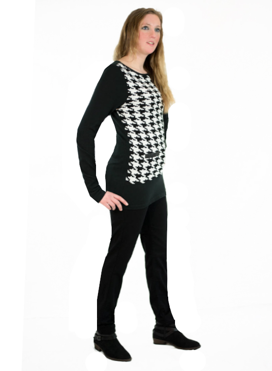 Stickad svartvit top
