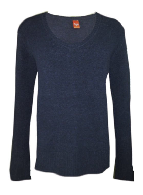 Indigo blue knitted v-neck