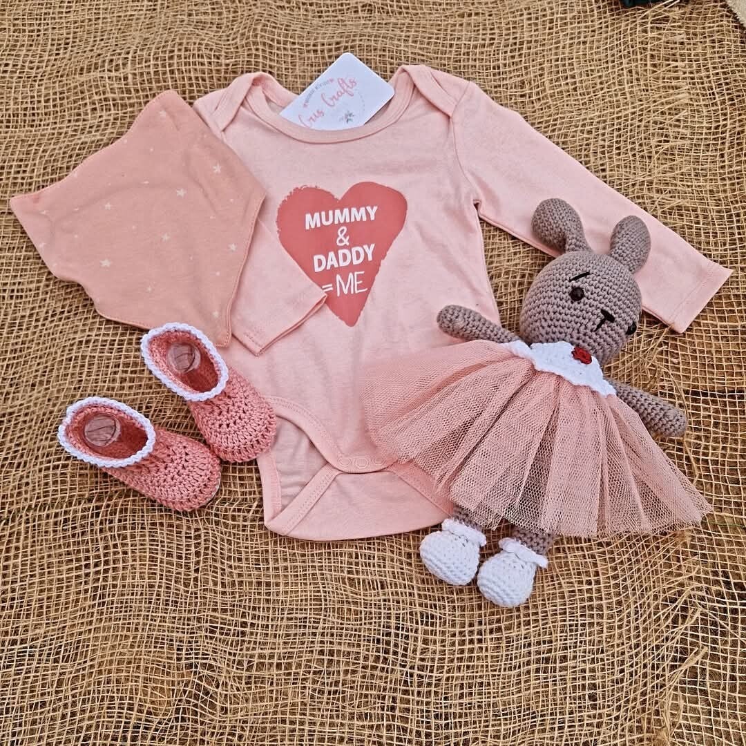 Roze setje mummy+daddy=me