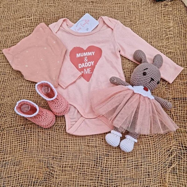 Roze setje mummy+daddy=me