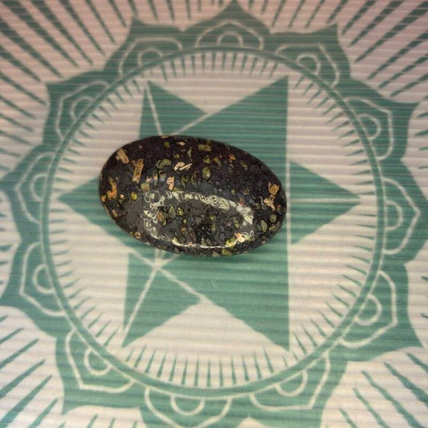 Plum Blossom Jasper (Ru Jade) Palm Stone -46g