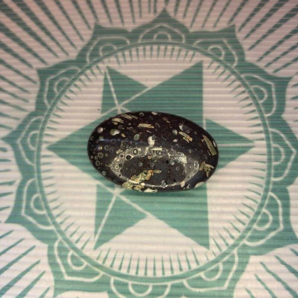 Plum Blossom Jasper (Ru Jade) Palm Stone -46g