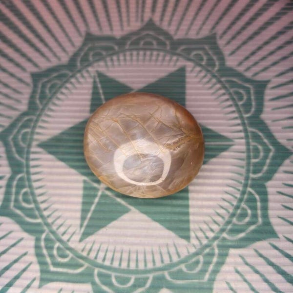 Peach Moonstone Palm Stone -75g