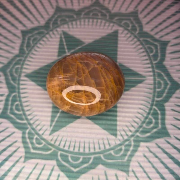 Peach Moonstone Palm Stone -93g