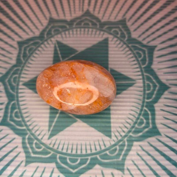 Fire Quartz Palm Stone -93g