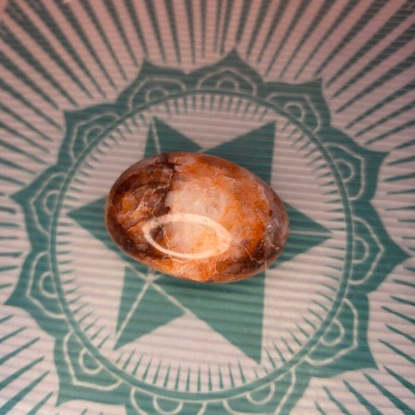 Fire Quartz Palm Stone -96g